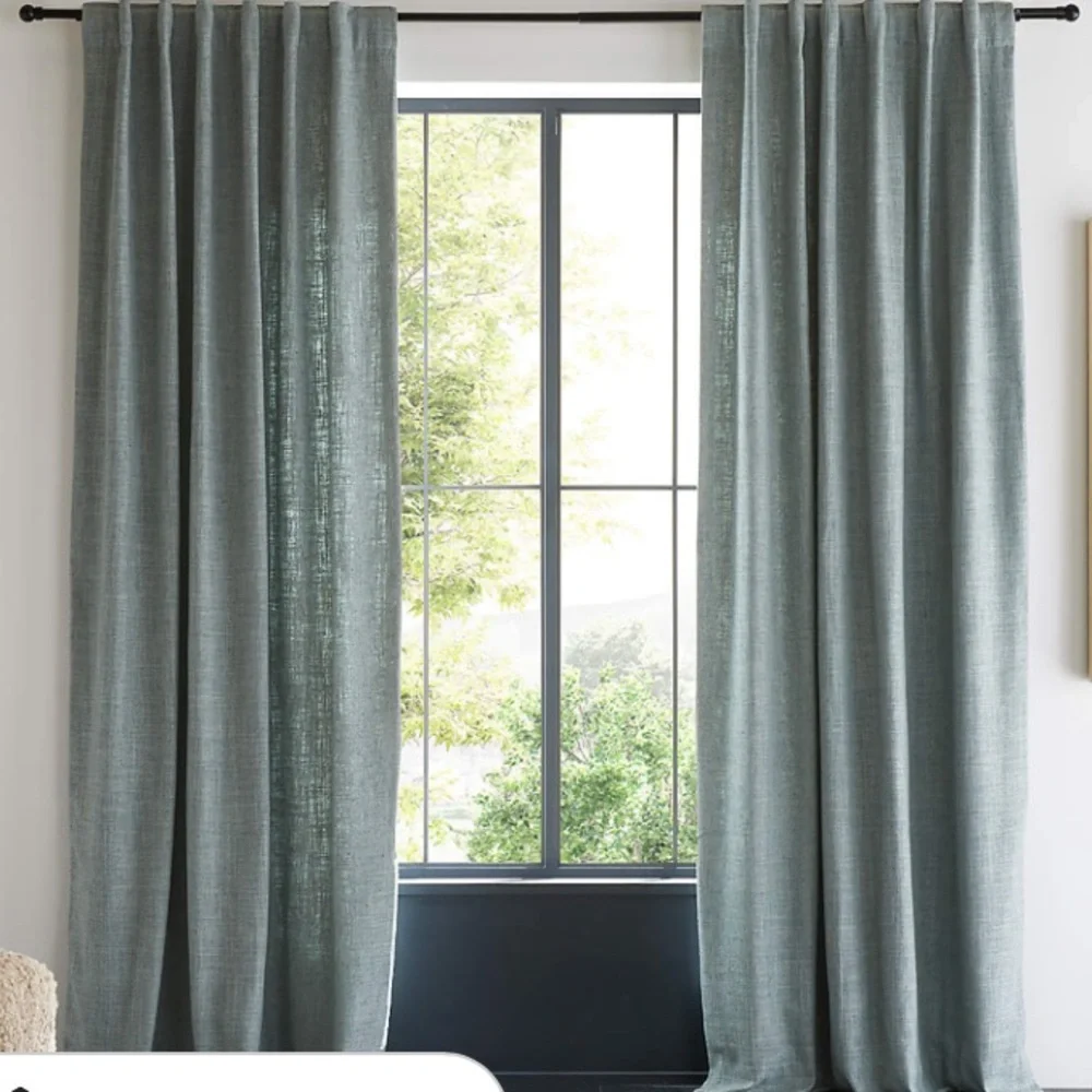 CRATE & BARREL ASHBERY TEXTURED LINED DRAPERY PANEL SET OF 2 - 52 x 108